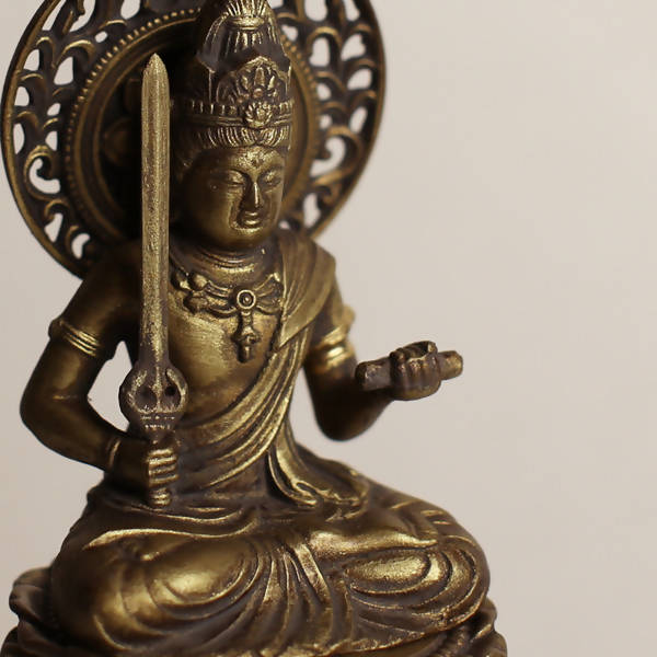 Takaoka Antique-Style Buddhist Statue – Manjushri Bodhisattva – 15 cm