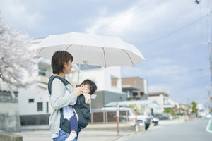 SHARELY Off-Axis Folding Umbrella 55cm EF-UM02AL – Almond Beige – New Japanese Invention Featured on NHK TV!