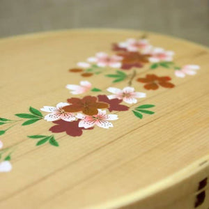 MIYOSHI Mage-Wappa Oval Cedar Bento Lunch Box – Lacquered Sakura Motif