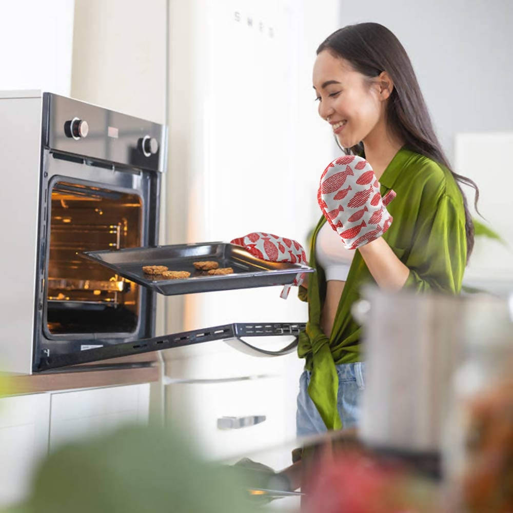 Kitchen Cherry Oven Mitt