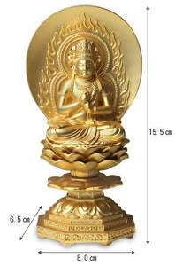 Takaoka Gold-Plated Buddha Statue – Dainichi Nyorai – 15.5 cm