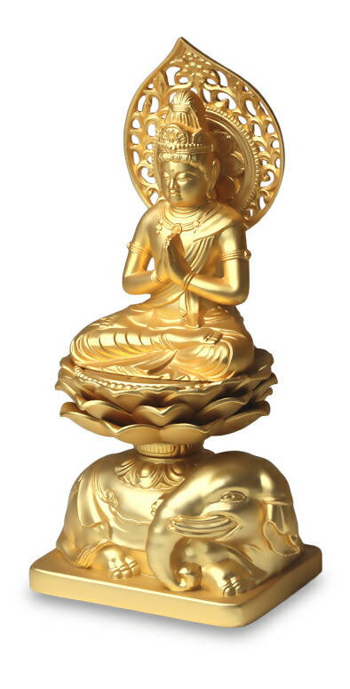 Takaoka Gold-Plated Buddhist Statue – Samantabhadra – 15 cm