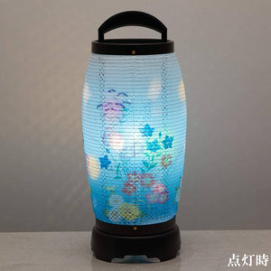 TAKITA SHOTEN Mini Obon Paper Lantern with Rotating Light – Height 41cm x Width 18cm