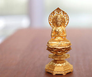 Takaoka Gold-Plated Buddhist Statue – Mahasthamaprapta – 15 cm