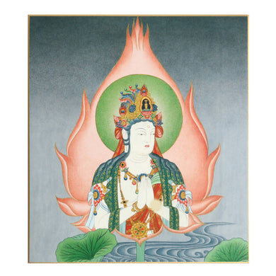 Japanese Buddhist Art Print – Shikishi Paper – Mahasthamaprapta (Seishi) Bodhisattva