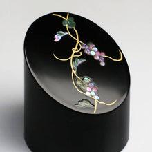 Load image into Gallery viewer, Takaoka Lacquerware Mother-of-Pearl Cylindrical Paperweight – Grape Design – Toyama Prefecture Traditional Crafts