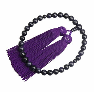 Kyoto Lapis Lazuli Women's Prayer Beads with Silk Fringe – Purple Color