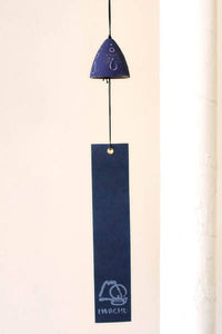 NANBU Ironware Iwachu Wind Chime – Dark Blue with Raindrop Pattern – Iwate Prefecture Traditional Crafts