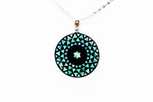 Load image into Gallery viewer, Shell Lacquer (Raden) Necklace - Geometric Small – Green