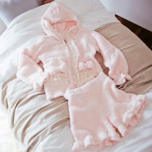 Romantic Princess (Romapri) Frilled Hoodie & Shorts Pajamas – 2 Piece Set