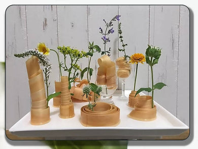 Kurukuru Kenzan Thin Wood Flower Arrangement Set – New Japanese Invention Featured on NHK TV!