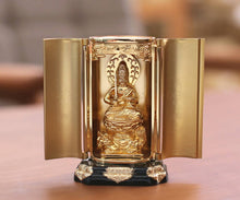 Load image into Gallery viewer, Takaoka Gold-Plated Buddhist Statue – Manjushri Bodhisattva – 9.7 cm