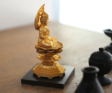 Load image into Gallery viewer, Takaoka Gold-Plated Buddhist Statue – Mahasthamaprapta – 15 cm