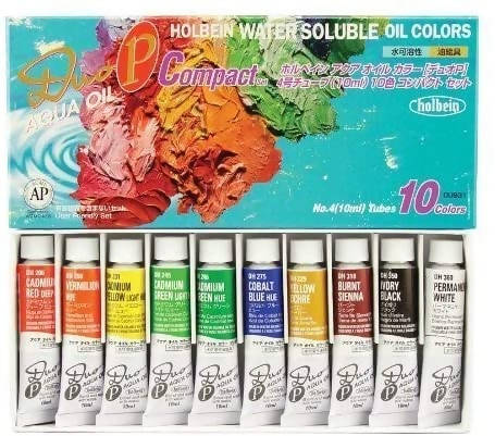 Holbein Duo Aqua Water Soluble Oil Paints 10Colors 10ml Compact