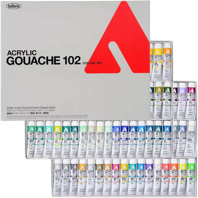 HOLBEIN Acrylic (Acryla) Gouache All Color Set – 102 20ml Tubes – (No. 6) 007434