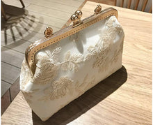 Load image into Gallery viewer, C-astle 2-Way Clutch Shoulder Bag – White Wedding Lace Design