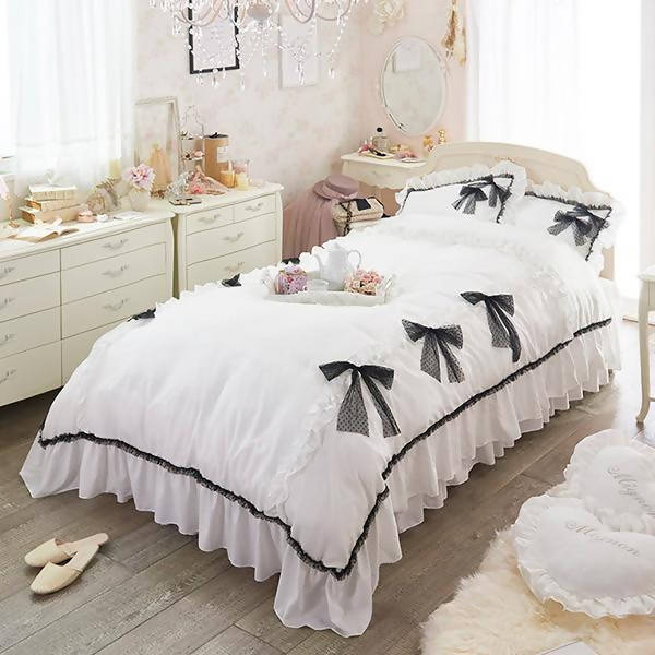 Romantic Princess (Romapri) Black Ribbon Comforter Cover – Single Bed Size