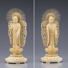 Load image into Gallery viewer, TAKITA SHOTEN Cypress Wood Japanese Buddha Statue – H 17.3cm x W 7.1cm