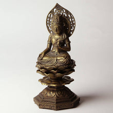 Load image into Gallery viewer, Takaoka Antique-Style Buddhist Statue – Kokuzo Bodhisattva – 15 cm