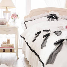 Load image into Gallery viewer, Romantic Princess (Romapri) Black Ribbon Comforter Cover – Single Bed Size