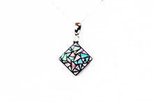 Load image into Gallery viewer, Shell Lacquer (Raden) Necklace – Stained Glass Small – Pink &amp; Green