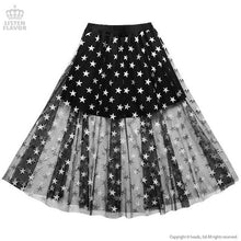 Load image into Gallery viewer, LISTEN FLAVOR Star Tulle Layered Skirt – One Size – Black