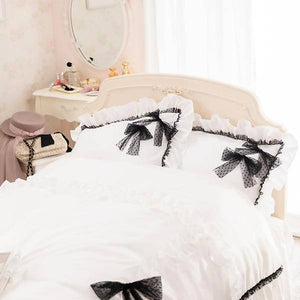 Romantic Princess (Romapri) Black Ribbon Pillowcase – Set of 2