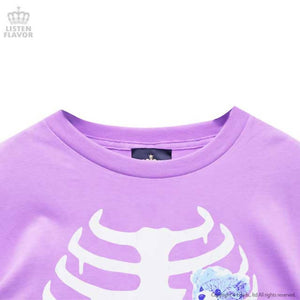 LISTEN FLAVOR Teddy My Love Mega T-Shirt – One Size Big – Lavender – Straight Outta Harajuku