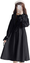 Load image into Gallery viewer, GERGEOUS Long-Sleeved One-Piece Dress – Mori Girl – Kawaii Ribbon – Black
