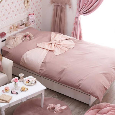 Romantic Princess (Romapri) Ribbon Comforter Cover – Single Bed Size – Mauve Shadow