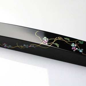 Takaoka Lacquerware Mother-of-Pearl (Raden) Paperweight – Grape Design – Toyama Prefecture Traditional Crafts