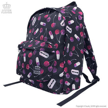 Load image into Gallery viewer, LISTEN FLAVOR Cherry Temptation Pattern Backpack – Black – Straight Outta Harajuku