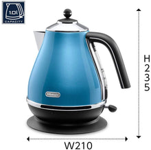 Load image into Gallery viewer, DeLonghi Icona Collection Electric Kettle Blue 1.0L KBO1200J-B