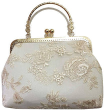 Load image into Gallery viewer, C-astle 2-Way Clutch Shoulder Bag – White Wedding Lace Design