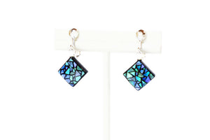 Shell Lacquer (Raden) Earrings – Stained Glass Small – Green
