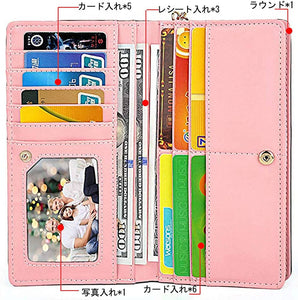 DAMILY Kawaii Pastel Blue & Pink Ladies’ Japanese-Style Long Wallet