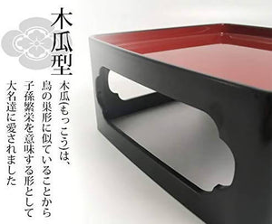 SANMENI Buddhist Memorial Service Table 16.5cm – Black & Vermilion 7 Item Set
