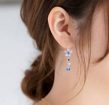 Load image into Gallery viewer, ONNFMH Kawaii Sakura Earrings – Blue – Pierced – Popular in Japan