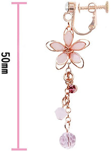 ONNFMH Kawaii Sakura Earrings – Pink – Pierced – Popular in Japan