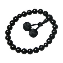 Load image into Gallery viewer, Japanese Buddhist Black Onyx Men’s Prayer Beads with Silk Ball-Pattern Tassel