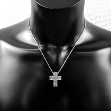 Load image into Gallery viewer, BLACK DIA Unisex Japanese Cross Necklace – Double Crosses – Silver Color