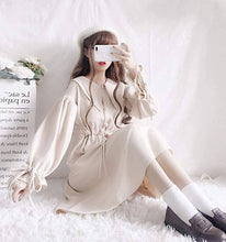 Load image into Gallery viewer, GERGEOUS Long-Sleeved One-Piece Dress – Mori Girl – Kawaii Ribbon – Apricot