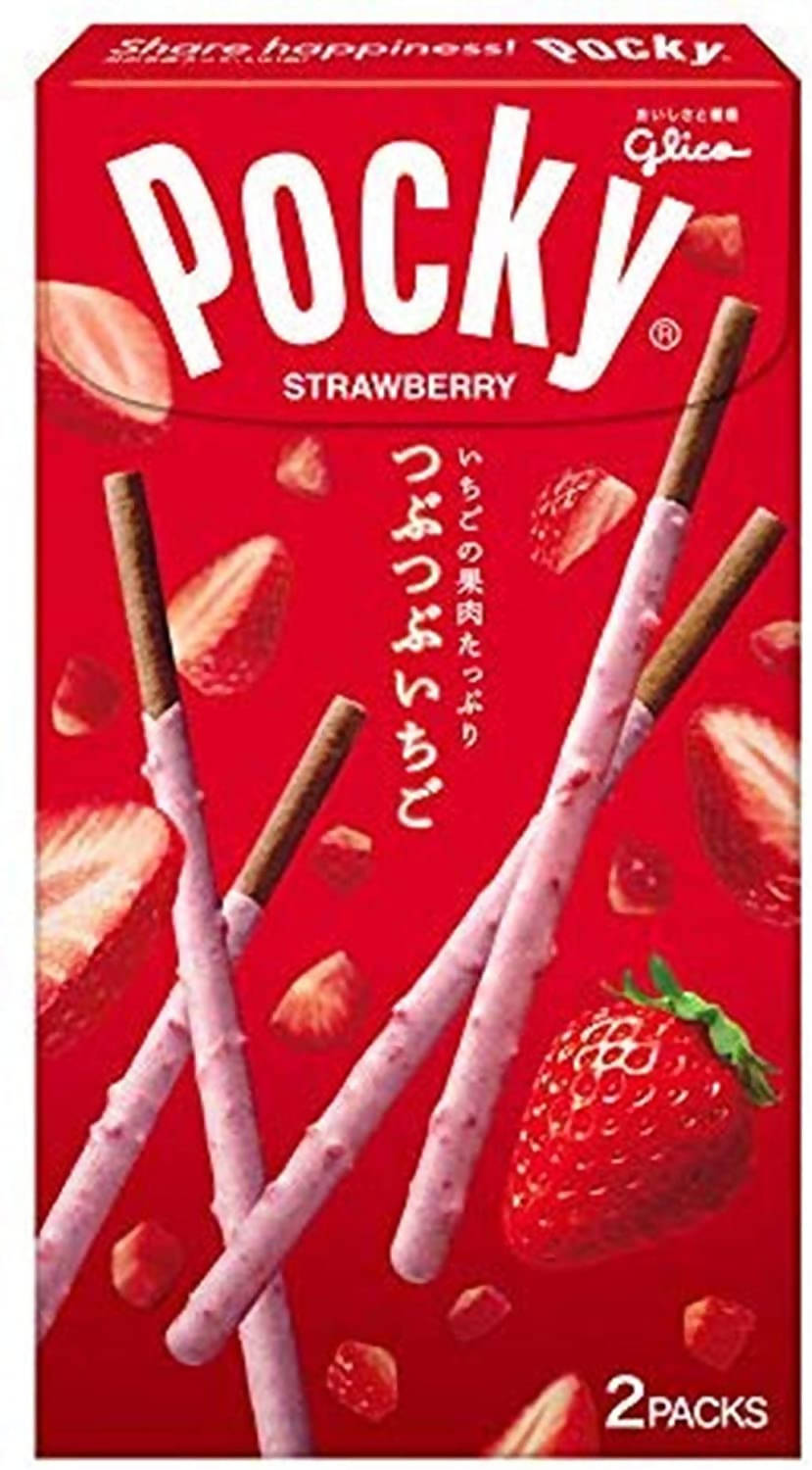 GLICO Chunky Strawberry Pocky – 10 Boxes x 2 Bags