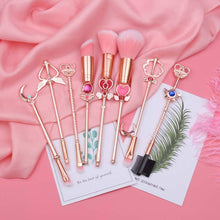 Load image into Gallery viewer, FILSAE Kawaii Pink &amp; Gold Makeup Brush Set – 8 Brushes – Ultra Soft