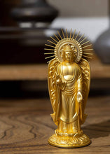 Load image into Gallery viewer, TAKAOKA Buddha Amida Nyorai of the Western Paradise – 10.5cm – Gold Plated 24k