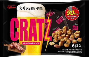 GLICO Kratz Pepper-Bacon Flavor Value Pack - 18 Small Bags 300 g Total