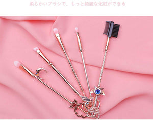 FILSAE Kawaii Pink & Gold Makeup Brush Set – 8 Brushes – Ultra Soft