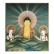 Load image into Gallery viewer, Japanese Buddhist Art Print – Shikishi Paper – Amida Nyorai Presiding Over the Pure Land