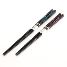 Load image into Gallery viewer, ISHIDA Traditional Lacquered Couple’s Chopsticks – Sakura Design – Blue &amp; Pink