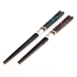 ISHIDA Traditional Lacquered Couple’s Chopsticks – Sakura Design – Blue & Pink
